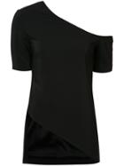 Rosetta Getty Cold-shoulder T-shirt, Women's, Size: 4, Black, Silk/viscose/spandex/elastane