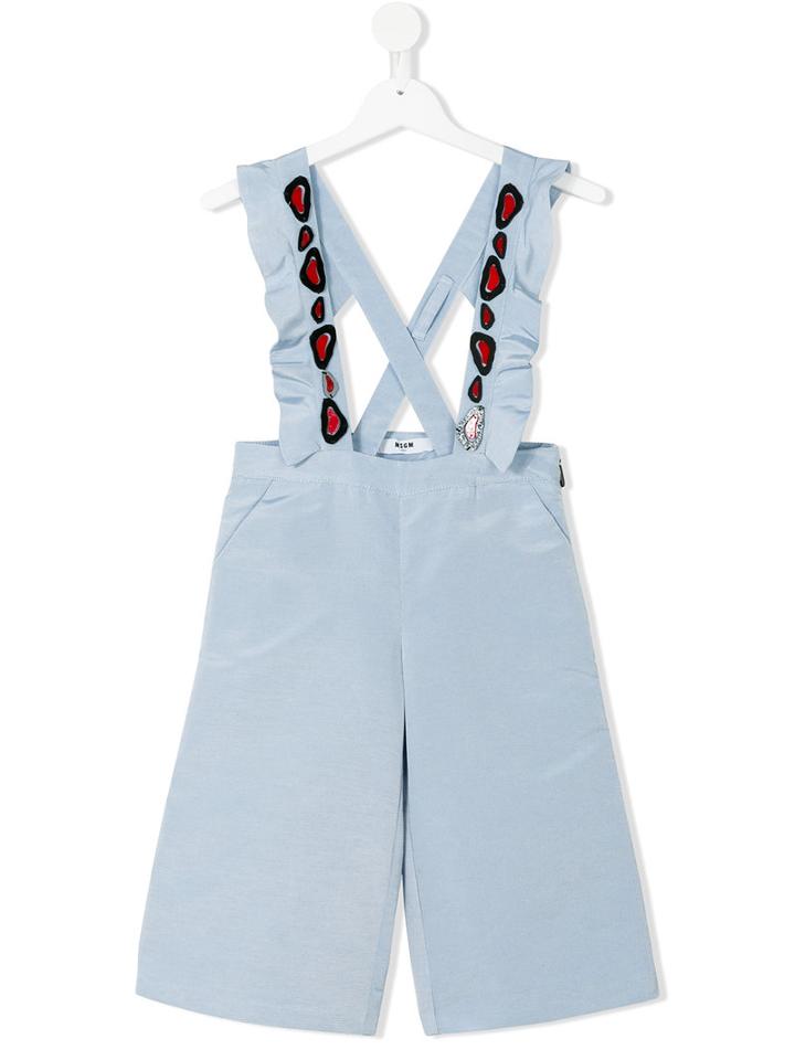 Msgm Kids - Embellished Jumpsuit - Kids - Cotton/polyester - 6 Yrs, Blue
