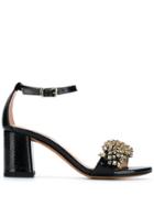 Albano Open Toe Embellished Sandals - Black