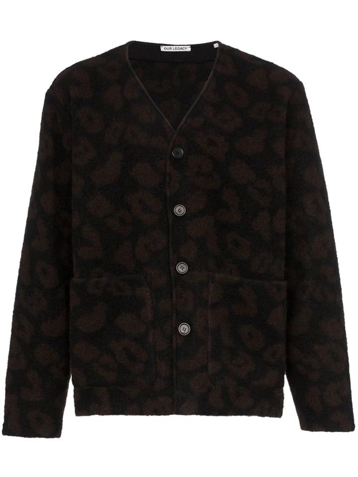 Our Legacy Leopard Print Cardigan - Black