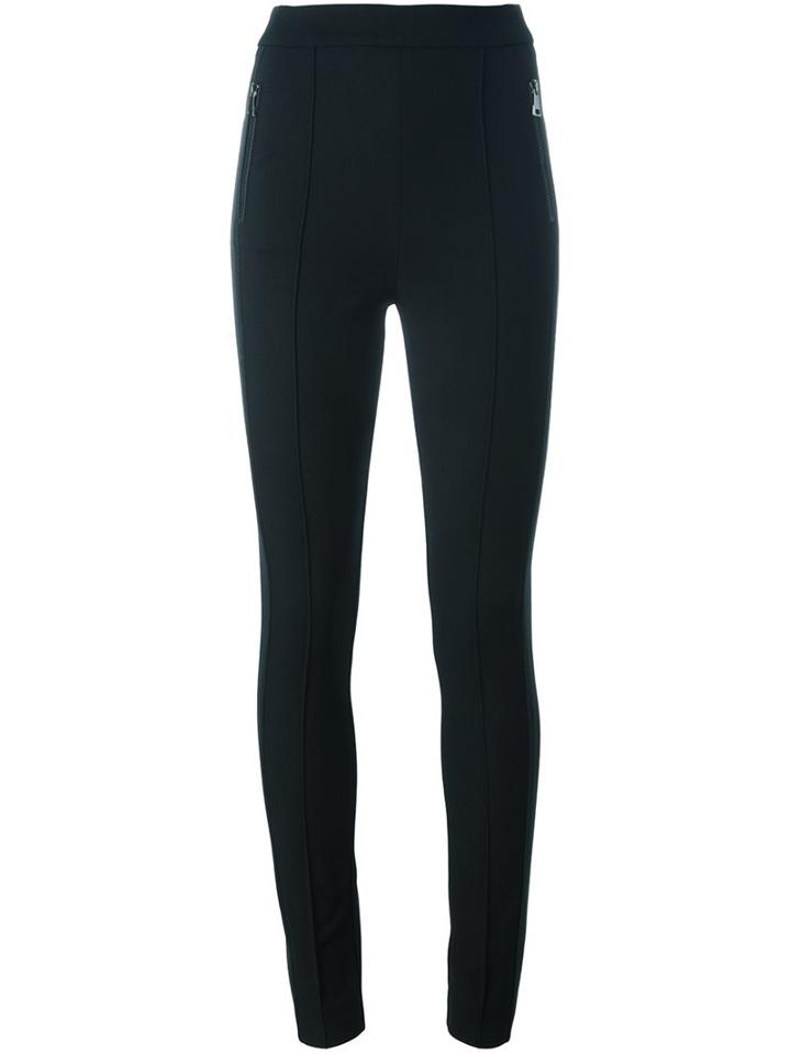 Moncler Side Stripe Skinny Trousers, Women's, Size: 42, Black, Polyamide/spandex/elastane