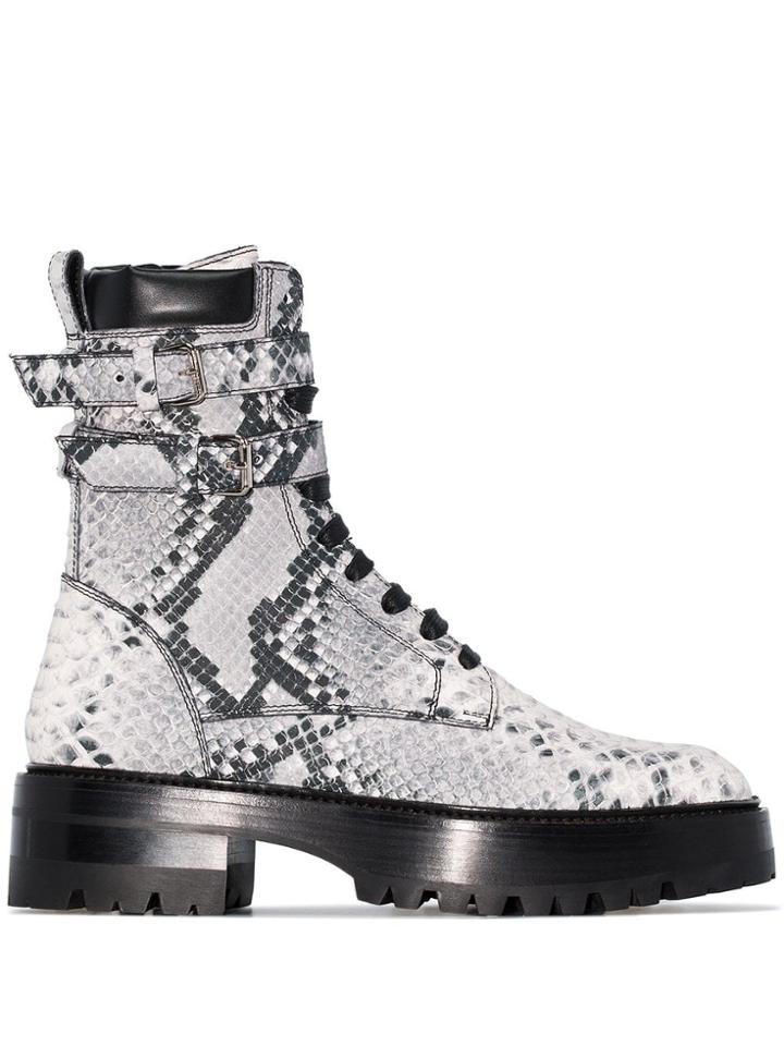 Amiri Snake-print Boots - Grey