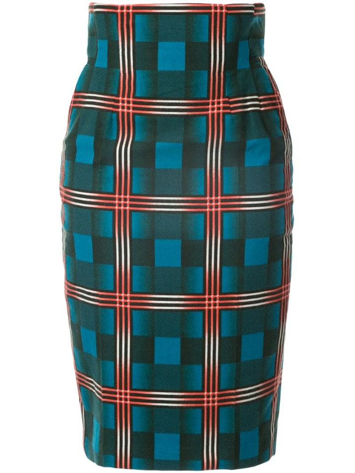Facetasm High Waisted Pencil Skirt - Green