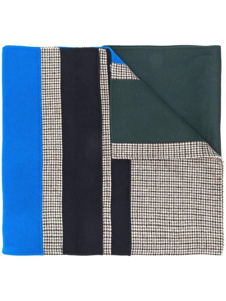 Odeeh Check Panel Scarf - Green