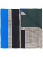 Odeeh Check Panel Scarf - Green