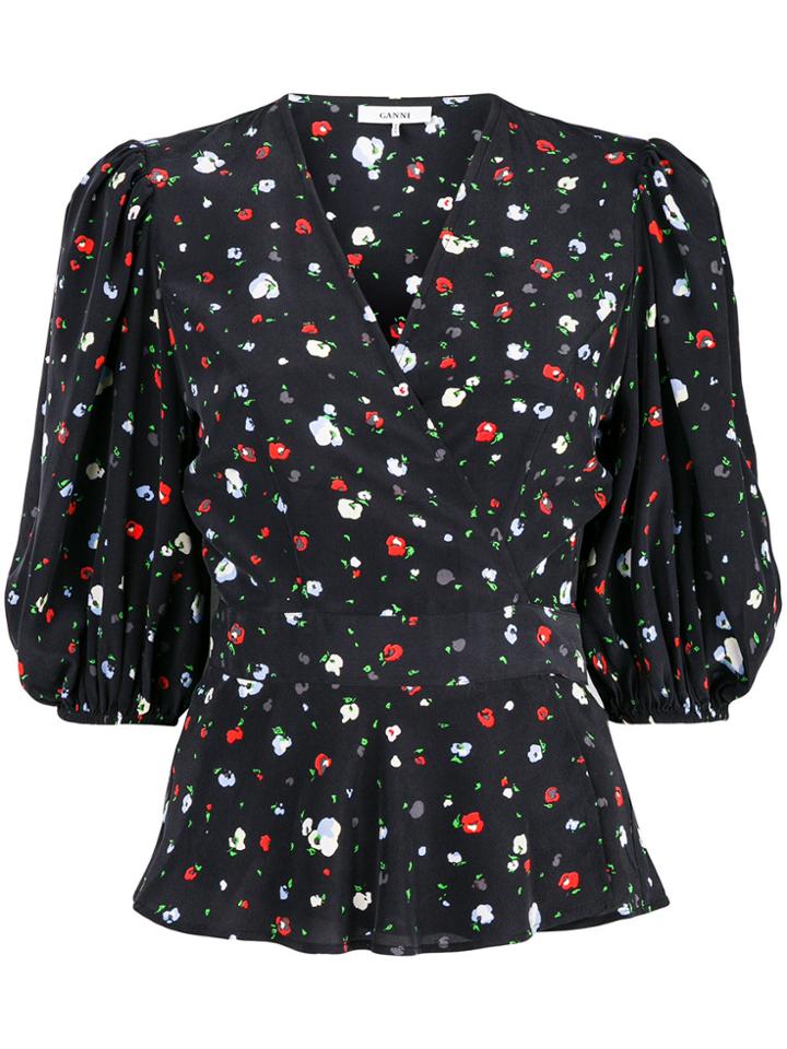 Ganni Nolana Wrap Top - Blue