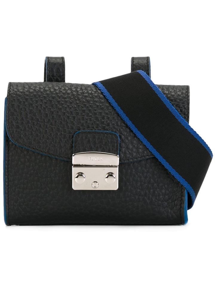 Furla Metropolis Clutch Bag, Men's, Black, Calf Leather