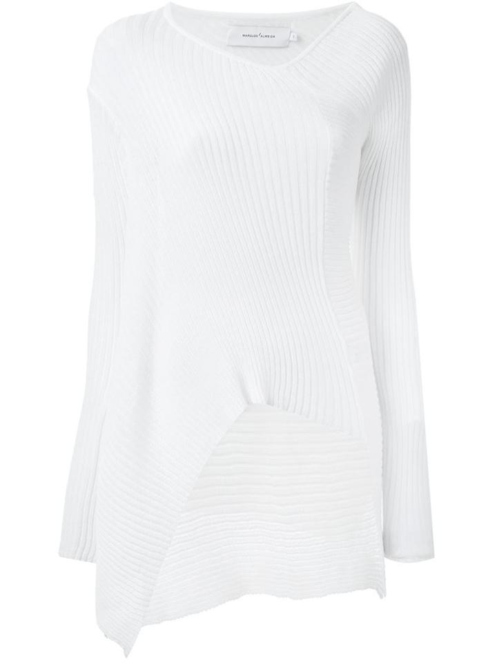 Marques Almeida Asymmetric Ribbed Jumper