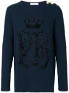 Pierre Balmain Logo Print Sweatshirt - Blue