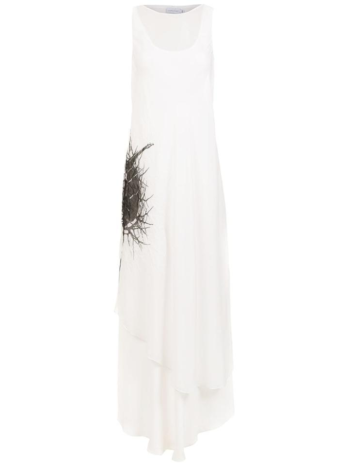 Mara Mac Printed Long Dress - White