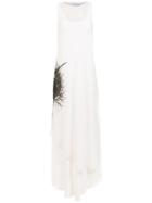 Mara Mac Printed Long Dress - White