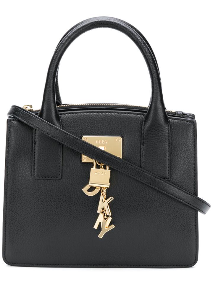 Dkny Logo Charm Tote Bag - Black