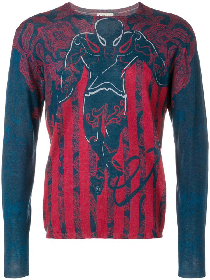 Etro Printed Sweater - Blue