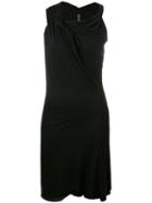 Rick Owens Lilies Draped Asymmetric Dress, Women's, Size: 42, Black, Cotton/viscose/polyimide