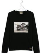 Finger In The Nose Car Print Long Sleeve Top, Boy's, Size: 16 Yrs, Black