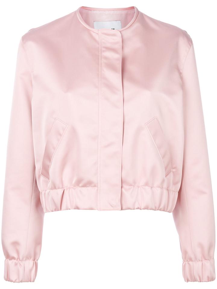 Msgm Satin Bomber Jacket - Pink & Purple