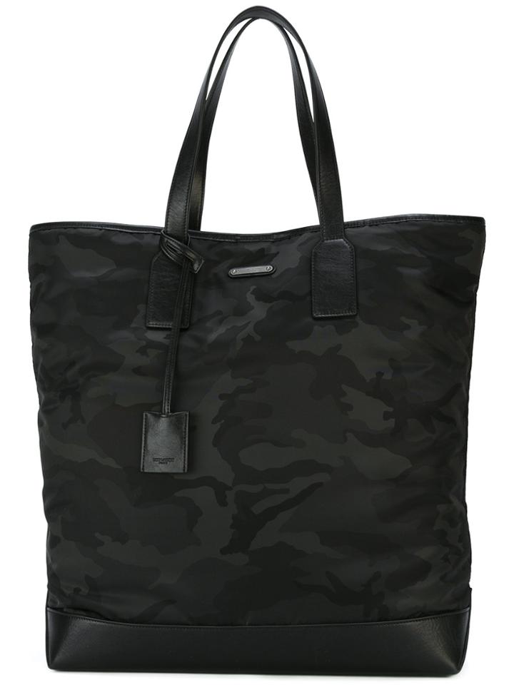 Saint Laurent Camouflage Tote - Black