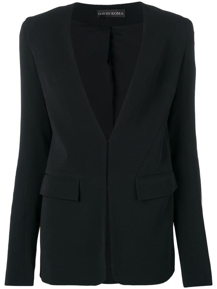 David Koma Sequin Panel Blazer - Black