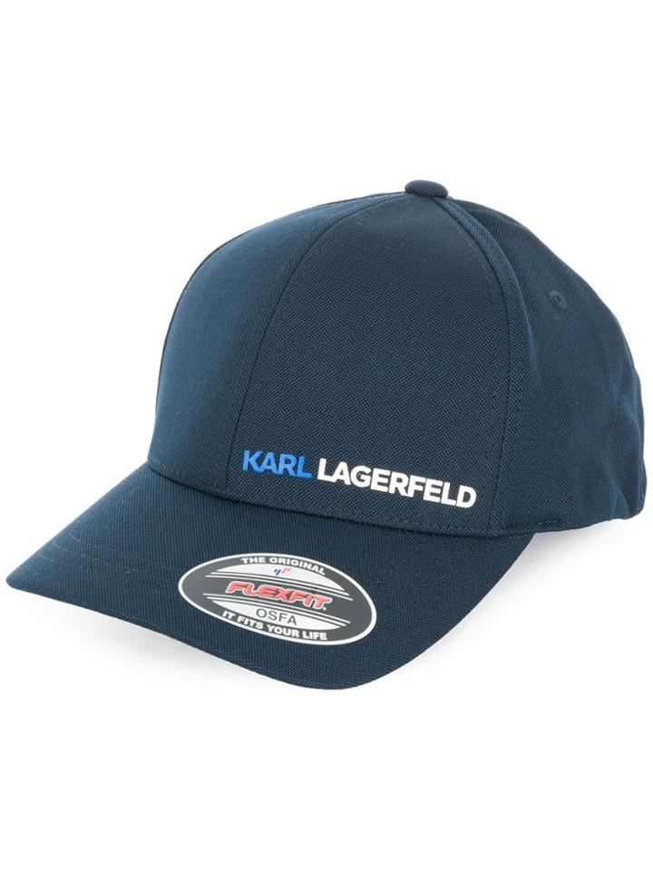 Karl Lagerfeld 3d Logo Print Baseball Cap - Blue