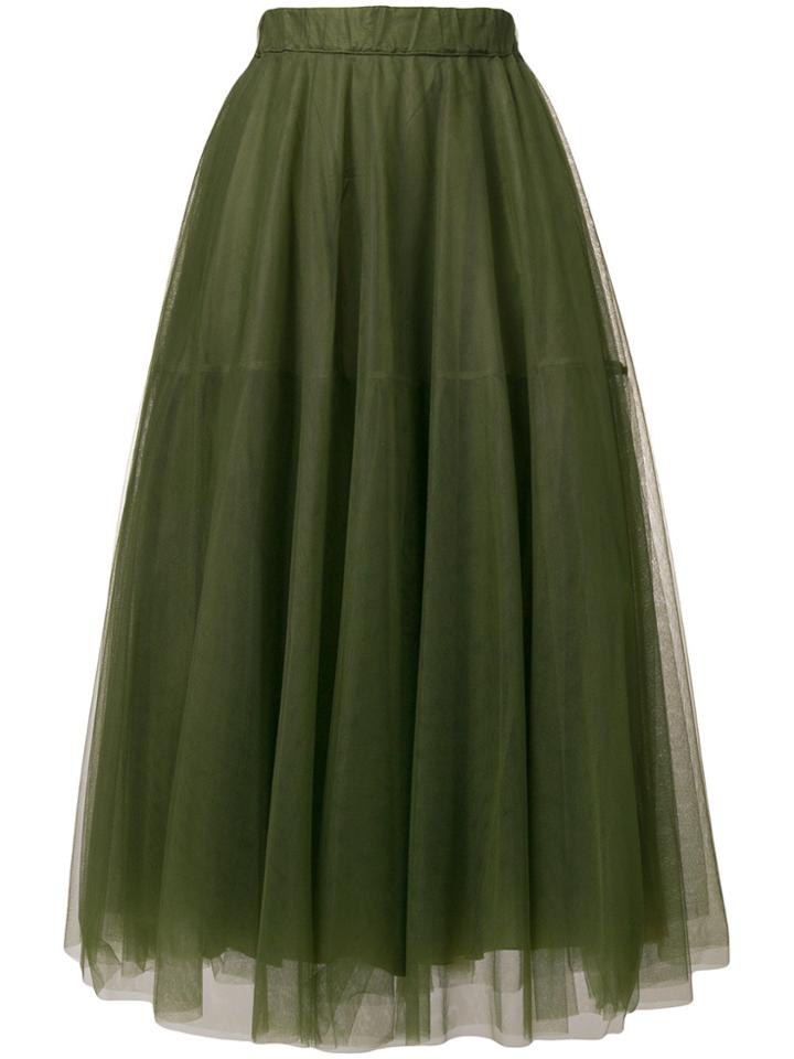 P.a.r.o.s.h. Flared Midi Skirt - Green