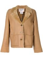 Chanel Pre-owned Wool Cc Logo Jacket - Brown