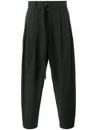 Kazuyuki Kumagai - Buckle Waist Trousers - Men - Cotton - 2, Black, Cotton