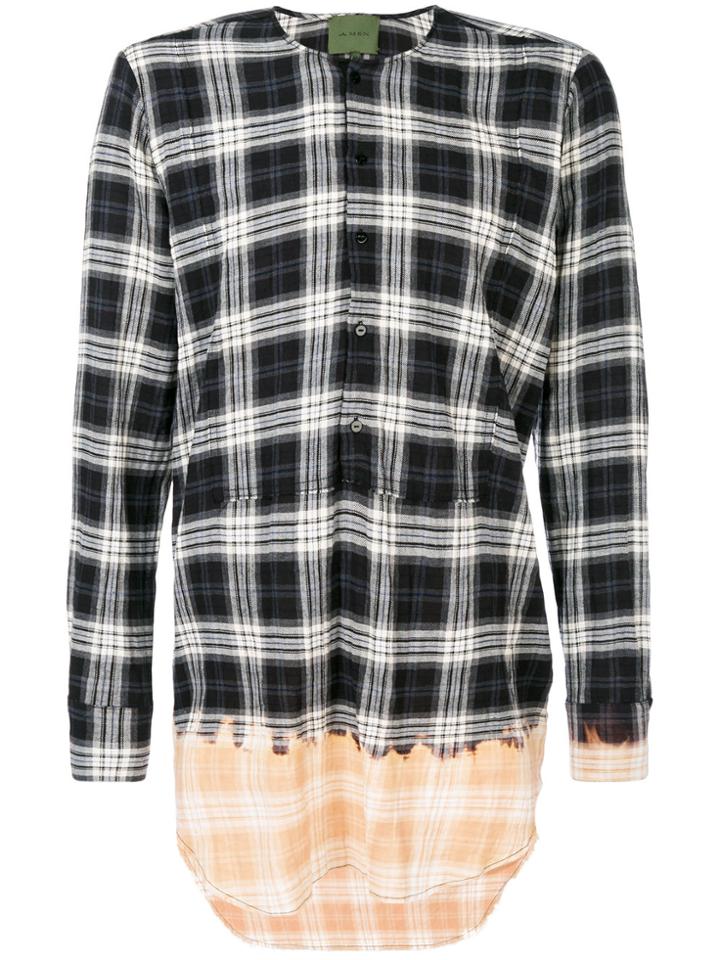 Amen Tie Dye Checked Shirt - Black