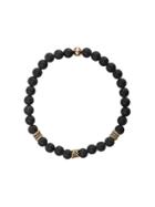 Nialaya Jewelry Elasticated Bead Bracelet - Black