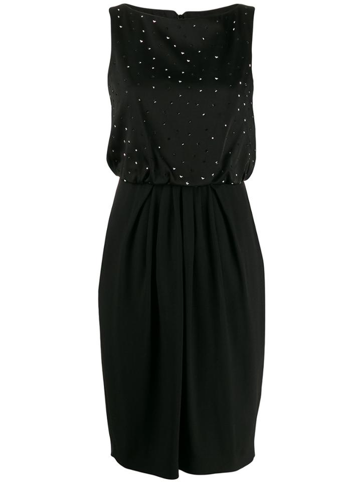 Max Mara Sleeveless Crystal Studded Dress - Black