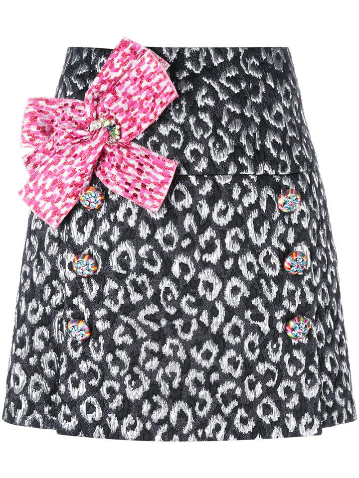 Dolce & Gabbana - Bow Front Mini Skirt - Women - Silk/acrylic/polyamide/wool - 38, Black, Silk/acrylic/polyamide/wool