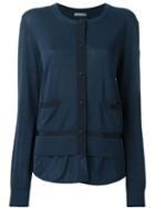Moncler Layered Cardigan, Women's, Size: Xl, Blue, Cotton/viscose/polyester