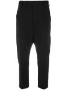 Rick Owens Cropped Tailored Trousers, Women's, Size: 42, Black, Wool/spandex/elastane