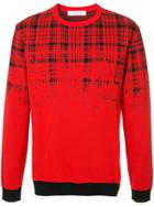Education From Youngmachines Faded Check Sweater - Red