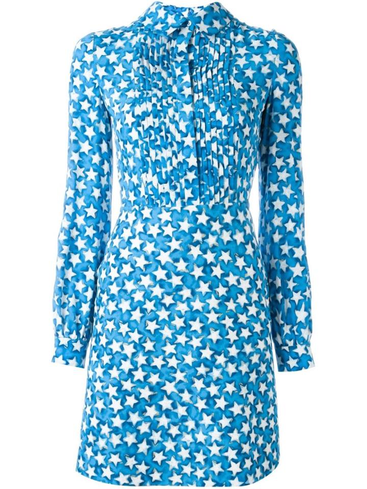 Valentino 'star Studded' Dress, Women's, Size: 40, Blue, Silk