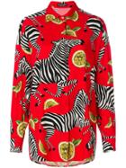 Dolce & Gabbana Zebra & Lemon Print Shirt - Red