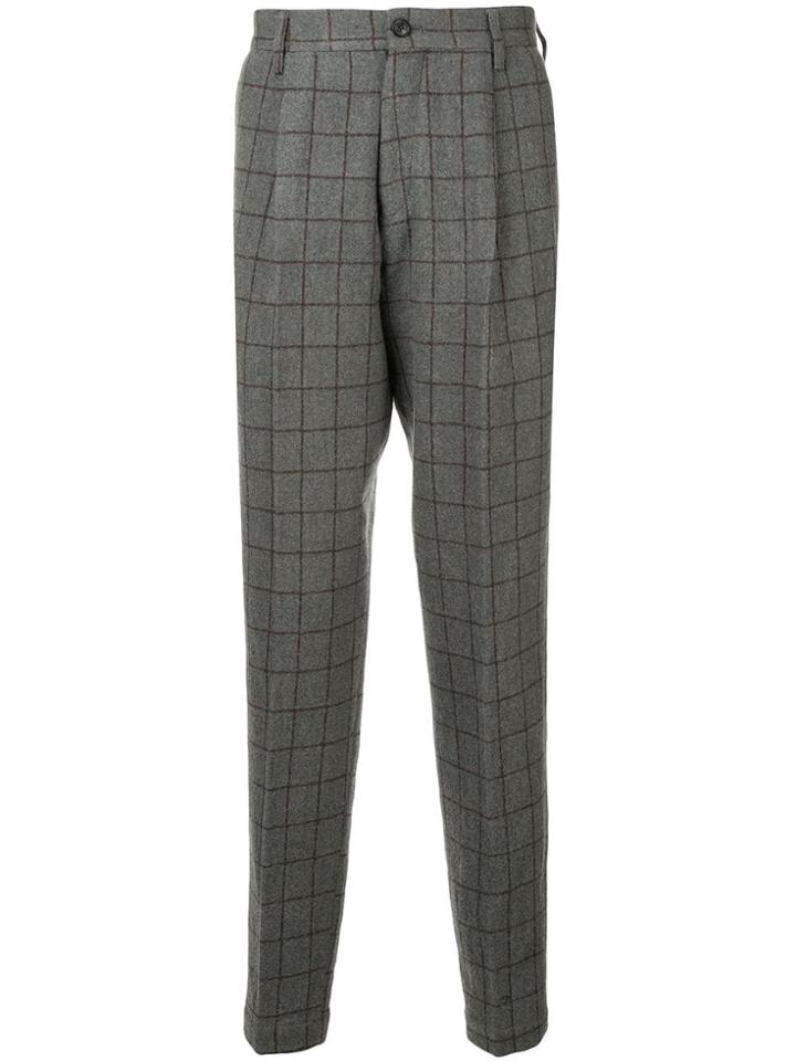 Tomorrowland Check Tapered Trousers - Grey