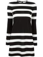 Calvin Klein Collection Striped Dress, Women's, Size: 42, Black, Polyamide/spandex/elastane/viscose