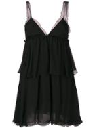 Tom Ford Ruffle Trim Mini Dress - Black