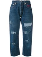 Forte Couture - Distressed Cropped Jeans - Women - Cotton - 25, Blue, Cotton
