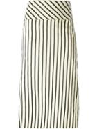 Erika Cavallini Striped Skirt, Women's, Size: 42, Nude/neutrals, Linen/flax/polyester/viscose