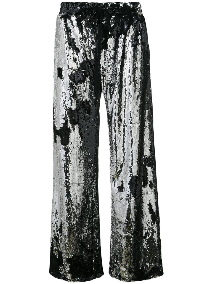 Milly Sequinned Palazzo Pants - Metallic
