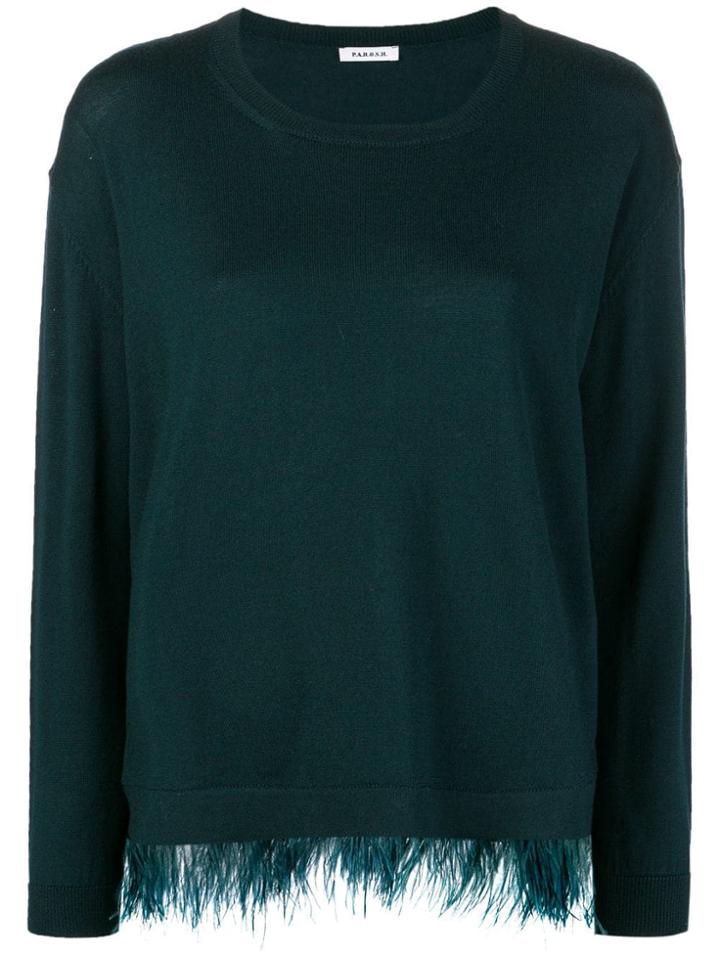 P.a.r.o.s.h. Feather Fringe Cardigan - Green