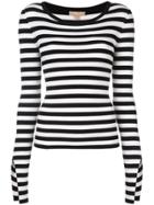 Michael Kors Slit Sleeve Striped Jumper - Black