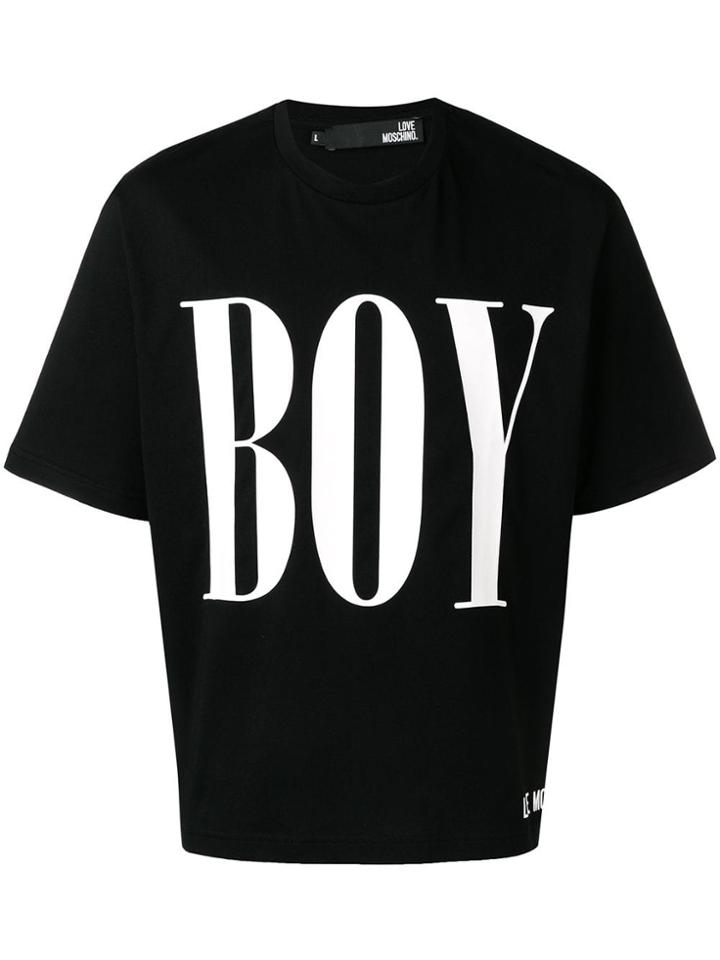 Love Moschino Boy Print Boxy T-shirt - Black