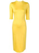 Alice+olivia Cropped Sleeves Fitted Dress - Yellow