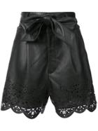 Marissa Webb Perforated Hem Shorts - Black