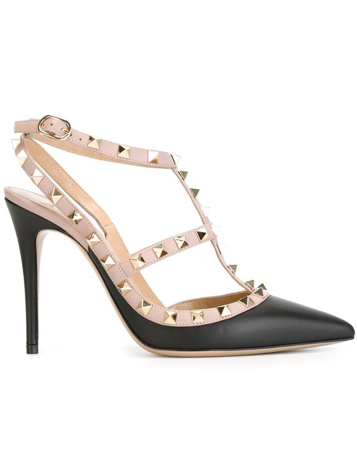 Valentino Rockstud Pumps, Women's, Size: 36, Black, Leather
