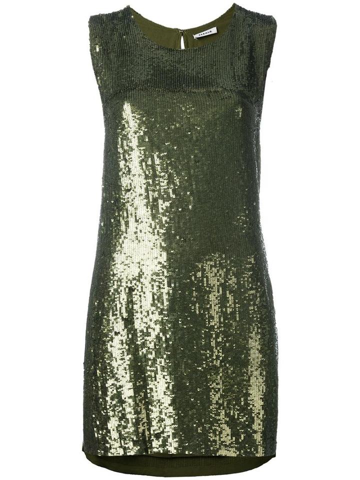 P.a.r.o.s.h. Sequined Mini Dress, Women's, Green, Viscose/pvc