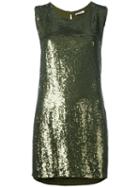 P.a.r.o.s.h. Sequined Mini Dress, Women's, Green, Viscose/pvc