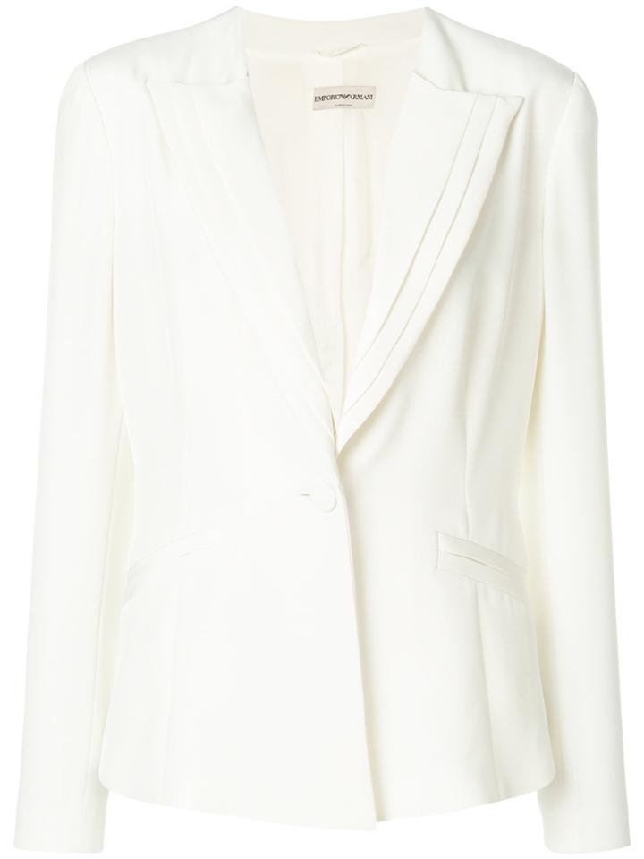 Giorgio Armani Vintage Pleated Peaked Lapels Jacket - White